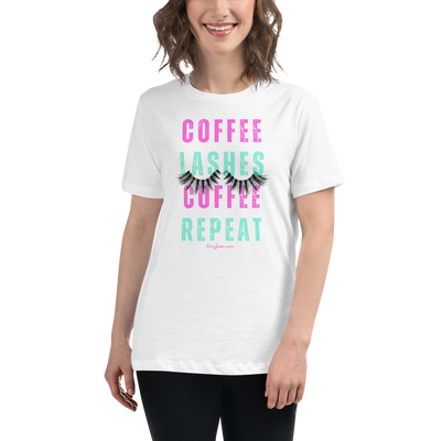 Coffee, Lashes, Coffee, Repeat Women's Relaxed T-Shirt